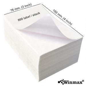 สติ๊กเกอร์บาร์โค้ด Thermal Label 76×102 900 ดวง Winmax-DT7610