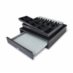 ลิ้นชักเก็บเงิน Cash Drawer 5 ช่องธนบัตร 8 ช่องเหรียญ สีดำ Winmax-P402