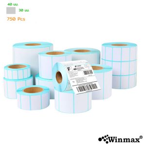สติ๊กเกอร์ 40×30 mm 750 pcs Thermal Barcode Label Sticker